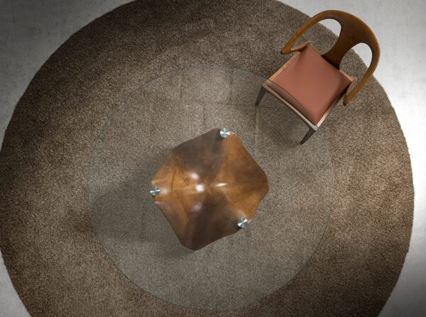 Scaun dining maro din piele artificiala si lemn Crystal II - imagine 3