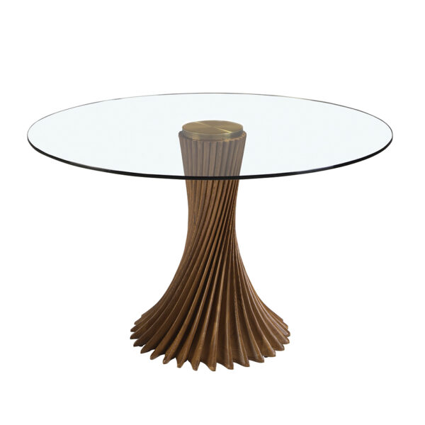 Masa dining rotunda maro din lemn Ø130 Spiral