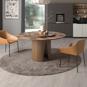 Masa dining rotunda maro din lemn Venera