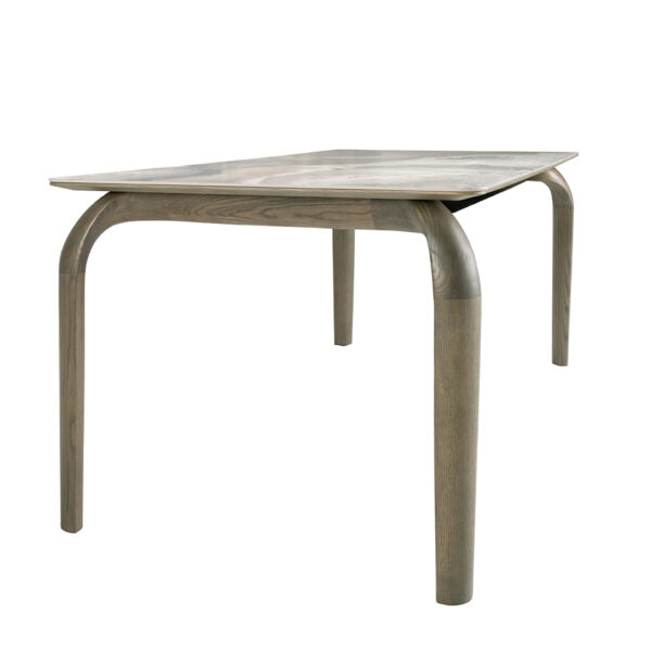 Masa dining maro/gri din lemn si portelan Windless - imagine 4