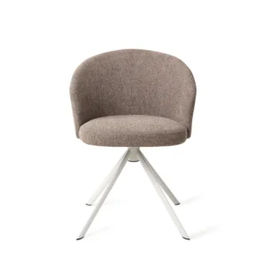 Scaun dining rotativ grej/alb din tesatura Niimi