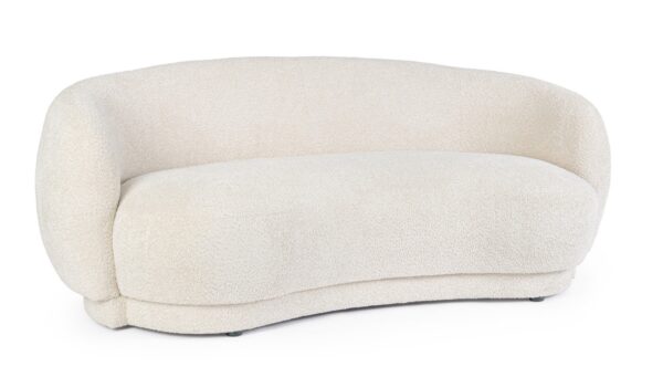 Canapea crem din tesatura boucle Tecla - imagine 4