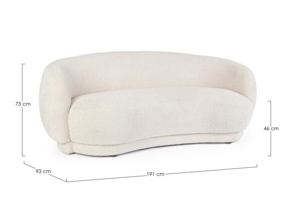 Canapea crem din tesatura boucle Tecla - imagine 10