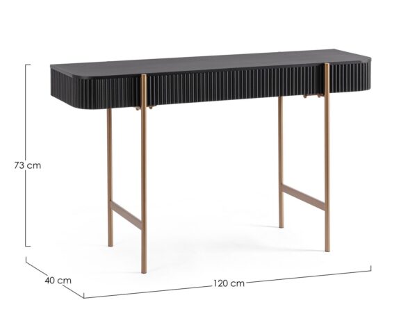 Consola neagra/aurie din MDF si metal Darcy - imagine 3