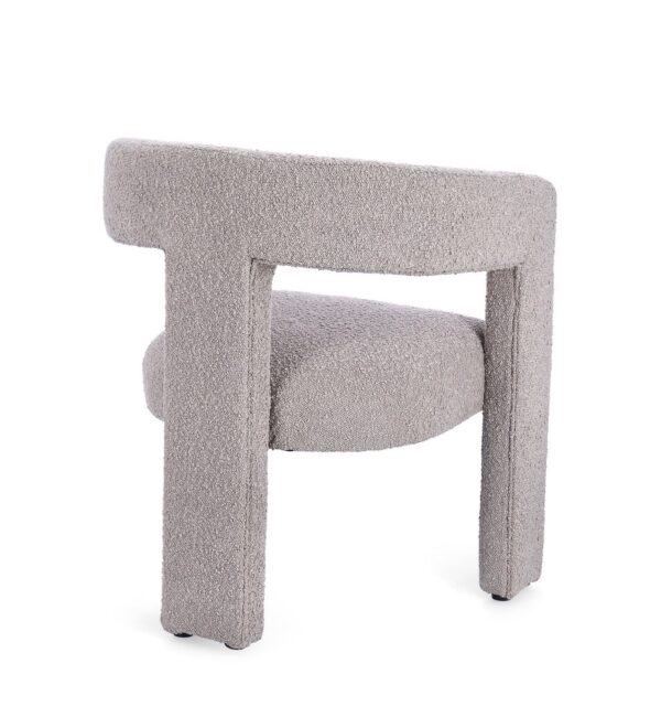 Scaun dining gri din tesatura boucle Arabella - imagine 5