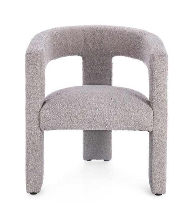 Scaun dining gri din tesatura boucle Arabella