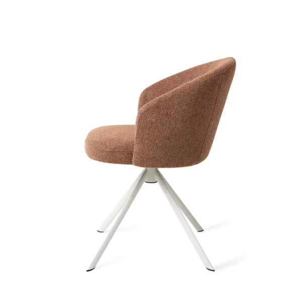Scaun dining rotativ maro/alb din tesatura Niimi - imagine 4