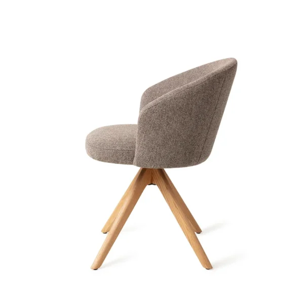 Scaun dining rotativ grej/stejar din tesatura Niimi - imagine 4