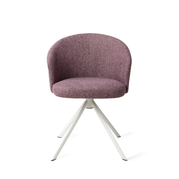 Scaun dining rotativ mov/alb din tesatura Niimi