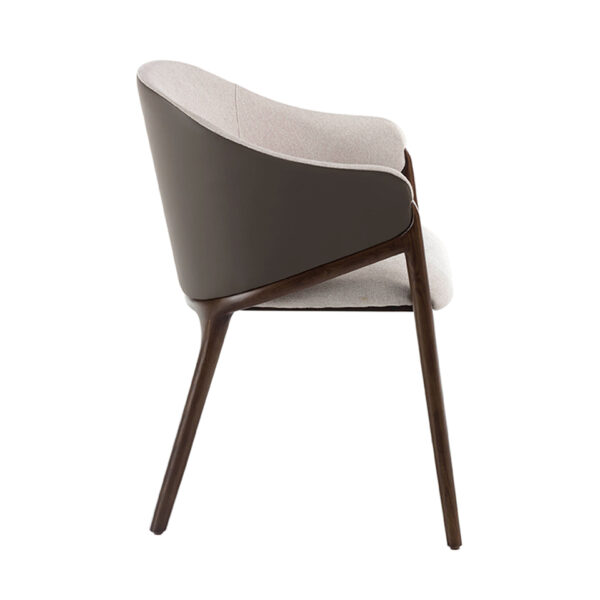 Scaun dining crem din piele artificiala si lemn Montecristo - imagine 6