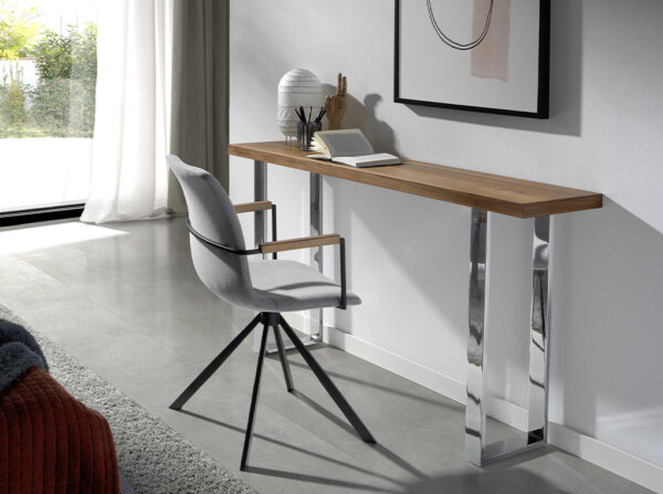 Scaun de birou rotativ gri din tesatura si otel Classio - imagine 4