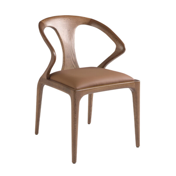 Scaun dining maro din piele artificiala si lemn Crystal II