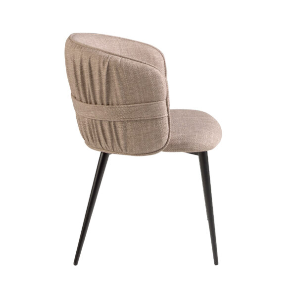 Scaun dining bej din tesatura si inox Breves - imagine 4