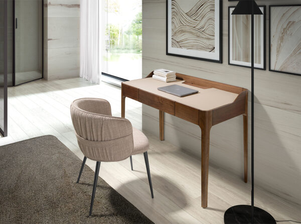 Scaun dining bej din tesatura si inox Breves - imagine 7