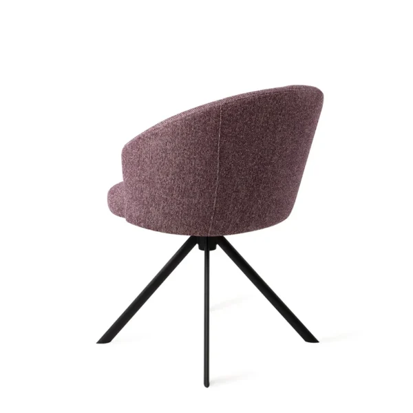 Scaun dining rotativ mov/negru din tesatura Niimi - imagine 4