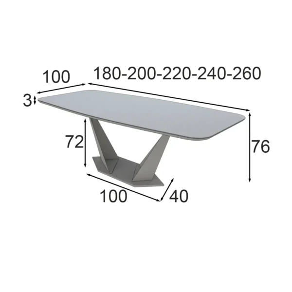 Masa dining alba/aurie din portelan si metal Kairo - imagine 4