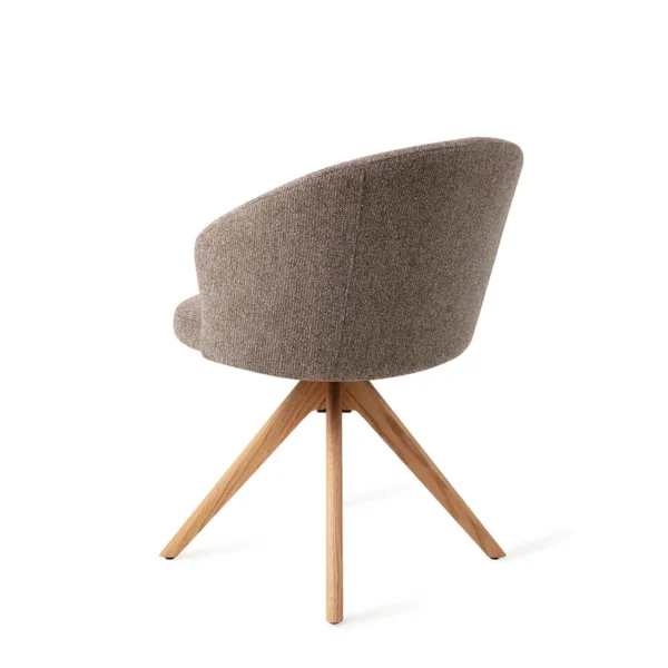 Scaun dining rotativ grej/stejar din tesatura Niimi - imagine 5