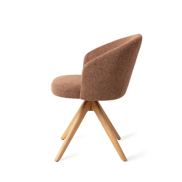 Scaun dining rotativ maro/stejar din tesatura Niimi - imagine 4