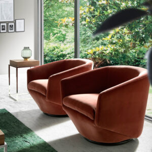 Fotoliu rotativ aramiu piesica din catifea Hamilton