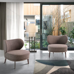 Fotoliu maro din tesatura boucle Devine