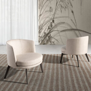 Fotoliu crem din tesatura si metal Allure