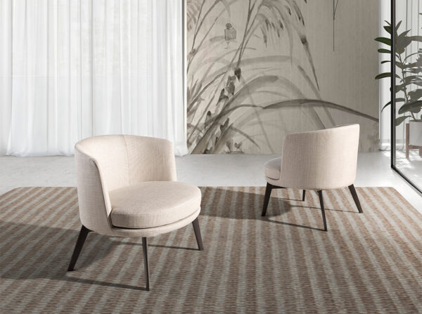 Fotoliu crem din tesatura si metal Allure - imagine 2