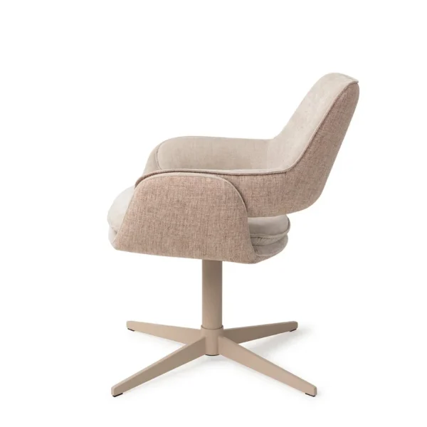 Scaun de birou rotativ bej din tesatura Oketo - imagine 5