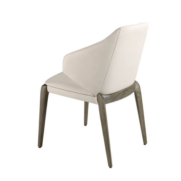 Scaun dining crem din piele artificiala si lemn Isola - imagine 6
