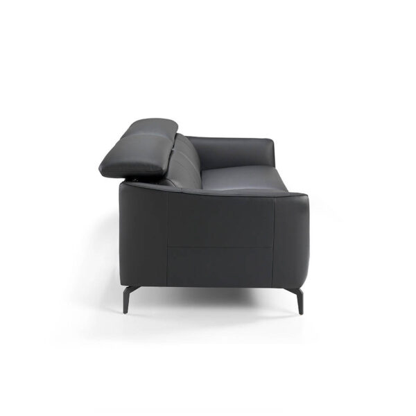 Canapea neagra din lemn si piele naturala Jericko - imagine 6