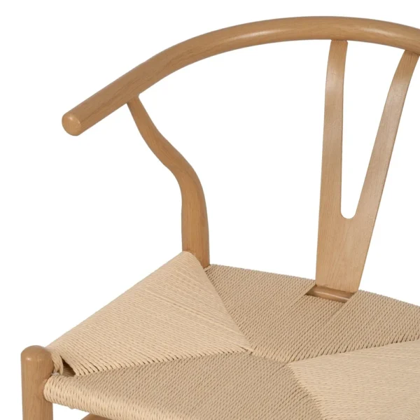 Set 2 scaune dining bej natur din metal si fibre naturale Lysse - imagine 6