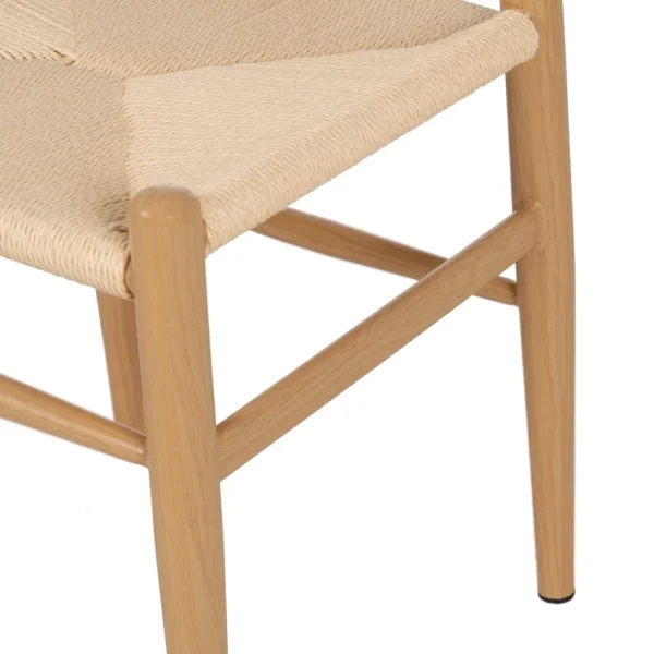 Set 2 scaune dining bej natur din metal si fibre naturale Lysse - imagine 8