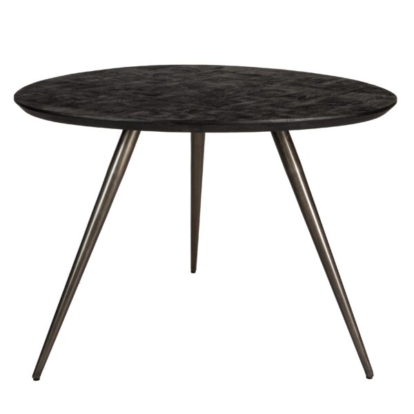Masa dining neagra rotunda din lemn de acacia Fieron
