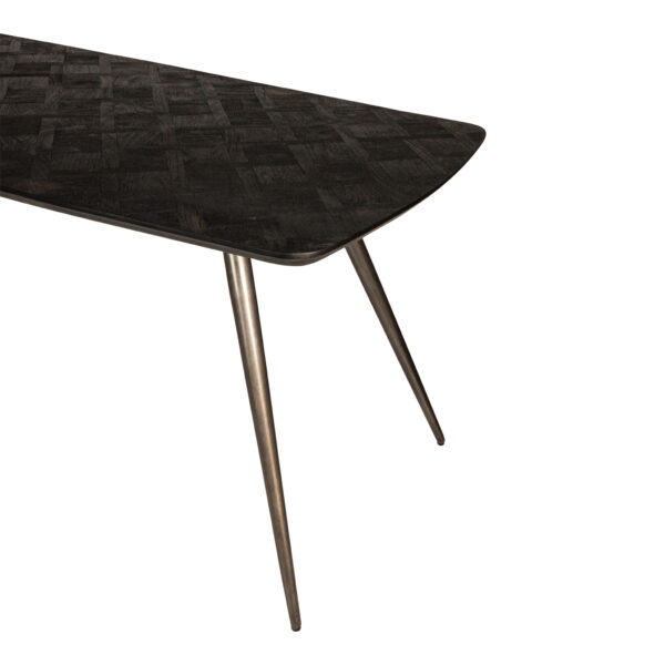 Masa dining neagra dreptunghiulara din lemn de acacia Fieron - imagine 5