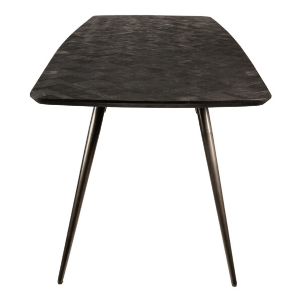 Masa dining neagra dreptunghiulara din lemn de acacia Fieron - imagine 4
