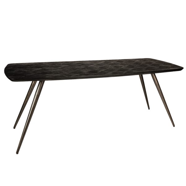 Masa dining neagra dreptunghiulara din lemn de acacia Fieron