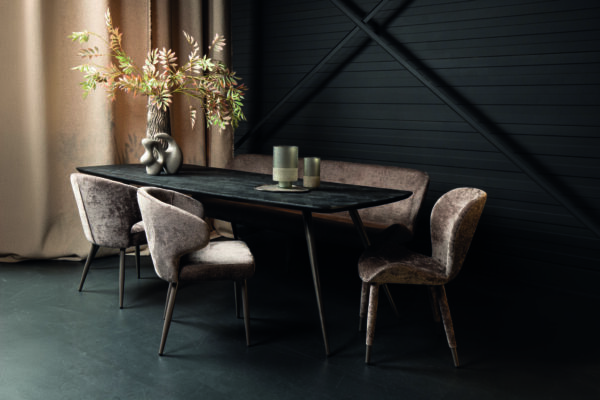 Masa dining neagra dreptunghiulara din lemn de acacia Fieron - imagine 2