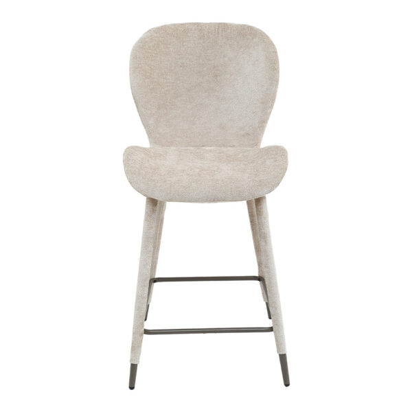 Set 2 scaune de bar bej din tesatura chenille Noah