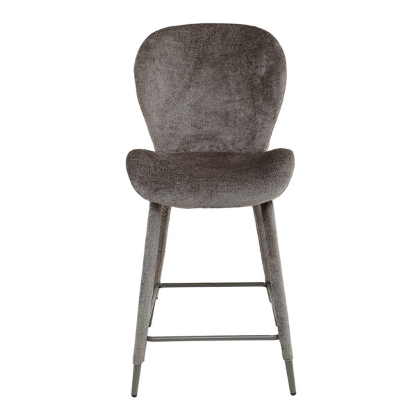 Set 2 scaune de bar maro din tesatura chenille Noah