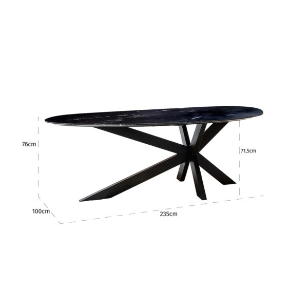 Masa dining neagra din marmura si fier Trocadero - imagine 5