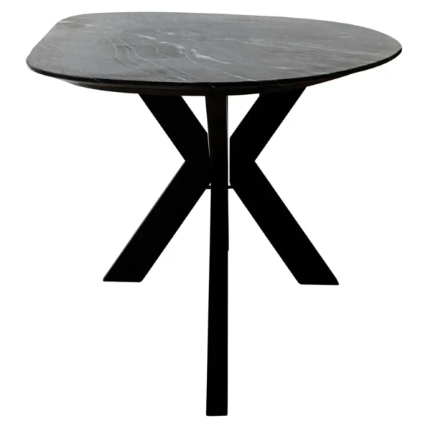 Masa dining neagra din marmura si fier Trocadero - imagine 3
