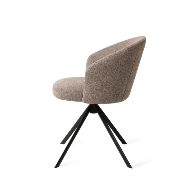 Scaun dining rotativ grej/negru din tesatura Niimi - imagine 4