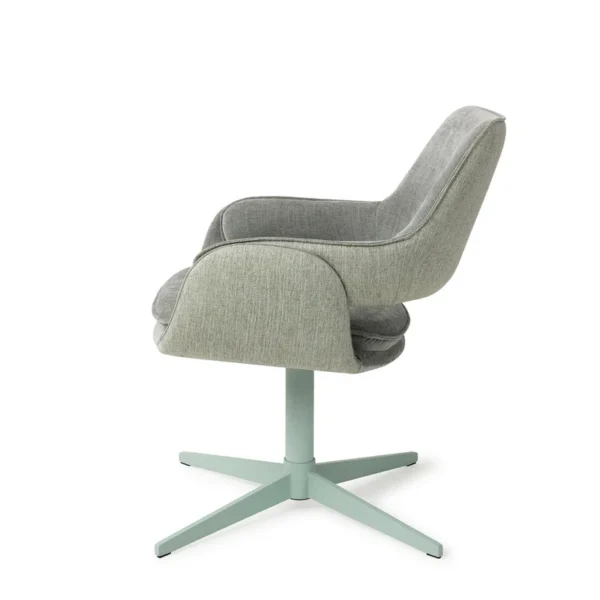 Scaun de birou rotativ gri vernil din tesatura Oketo - imagine 4