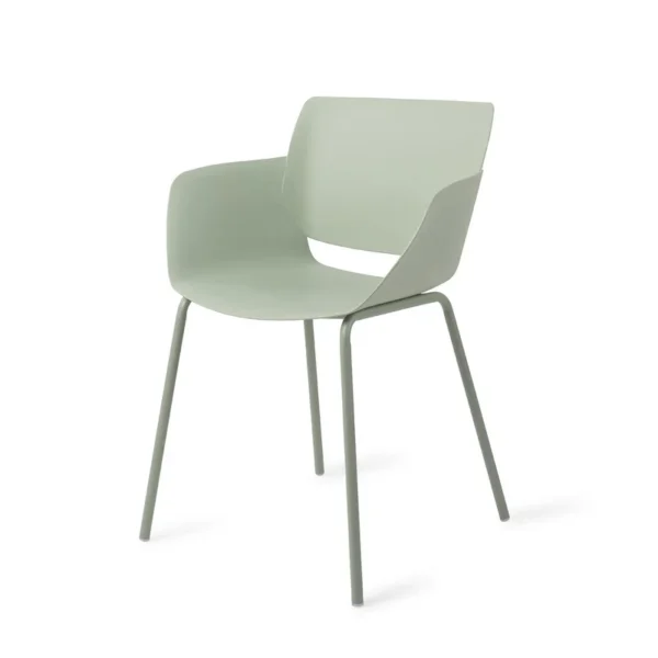 Set 2 scaune de exterior verde menta din polipropilena Filley - imagine 2