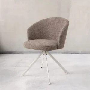 Scaun dining rotativ grej/alb din tesatura Niimi