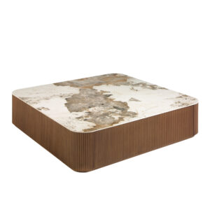 Masa de cafea maro din lemn si marmura Lizette