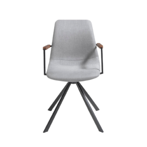 Scaun de birou rotativ gri din tesatura si otel Classio