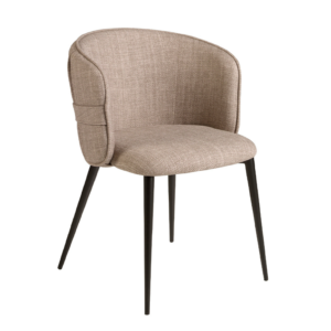 Scaun dining bej din tesatura si inox Breves