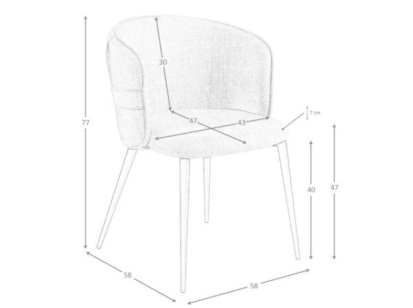 Scaun dining bej din tesatura si inox Breves - imagine 8
