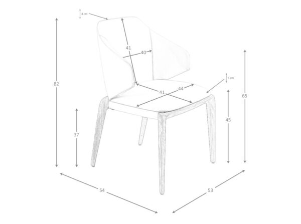 Scaun dining crem din piele artificiala si lemn Isola - imagine 8