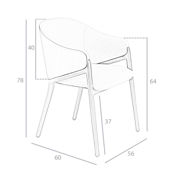 Scaun dining crem din piele artificiala si lemn Montecristo - imagine 7